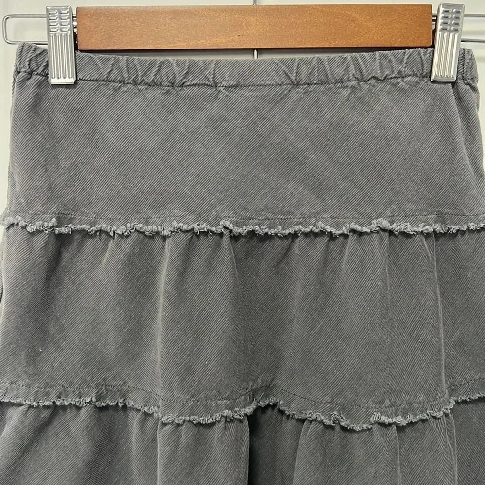 Cato girls | Girls Cotton Grey Ruffled Midi Skirt size Small (7) - Picture 2 of 6